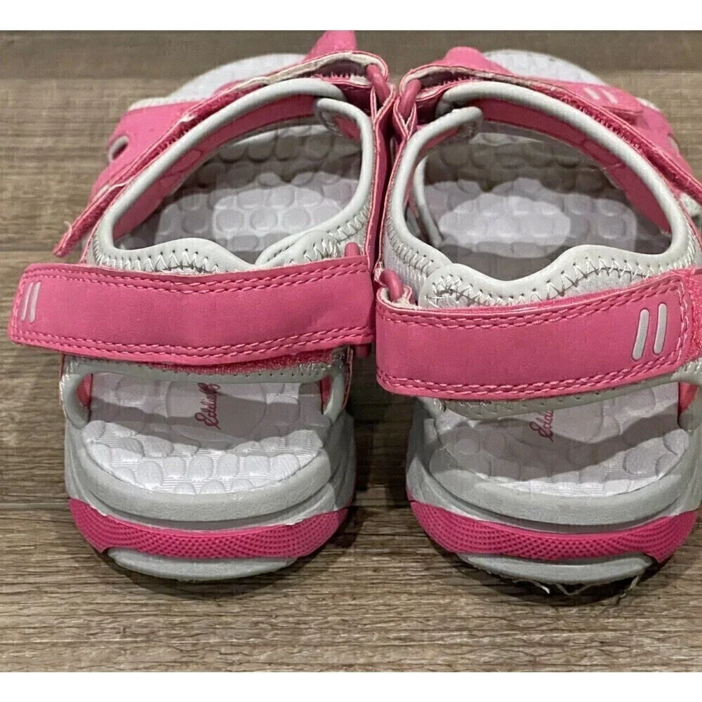 Eddie Bauer Kelsey Sport Sandals Girls Size 4 Pink Adjustable Straps Shoes